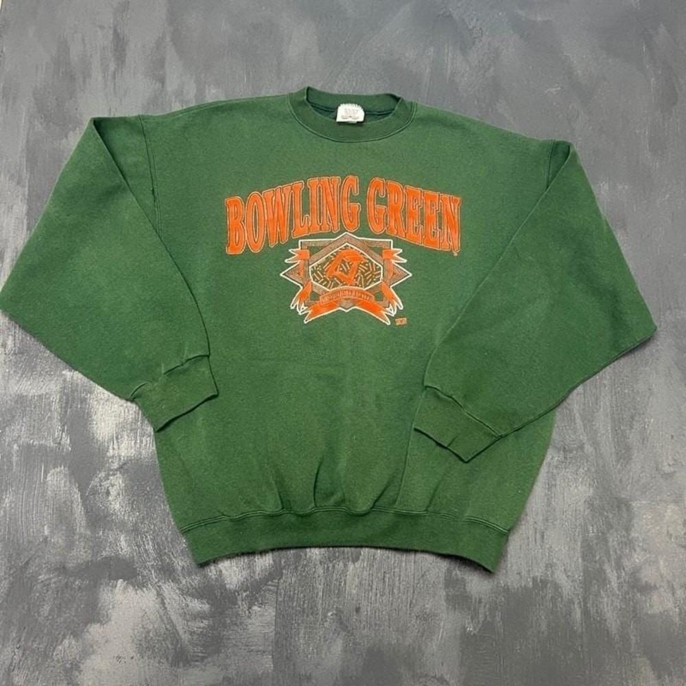 Vintage‎ Bowling Green University Sweatshirt Mens XL Green 1990s